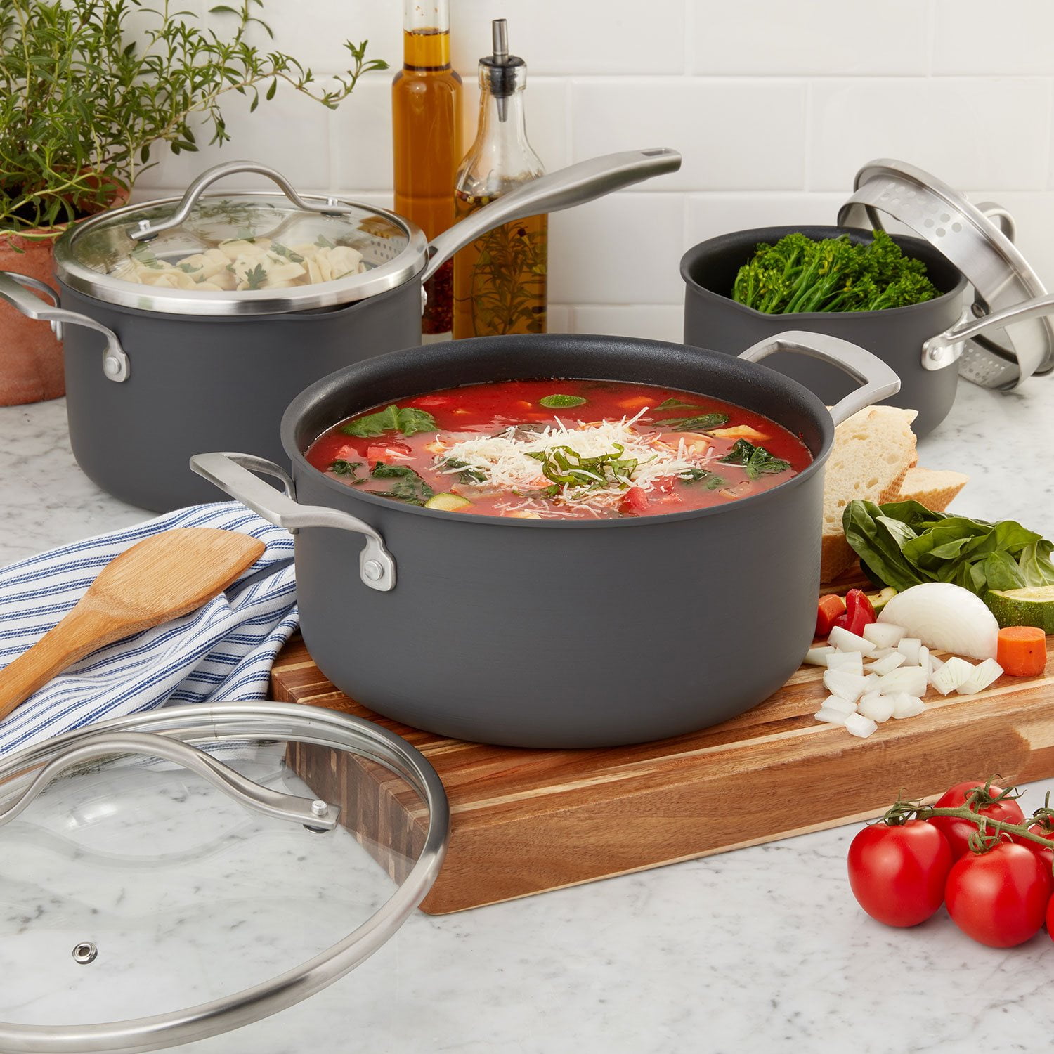 15-Piece Hard Anodized Nonstick Aluminum Cookware Set - Thumbnail 3