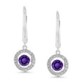 thumbnail image 5 of Round Cut Lab Created Gemstone Dancing Pendant & Earring Set in Sterling Silver, 5 of 8