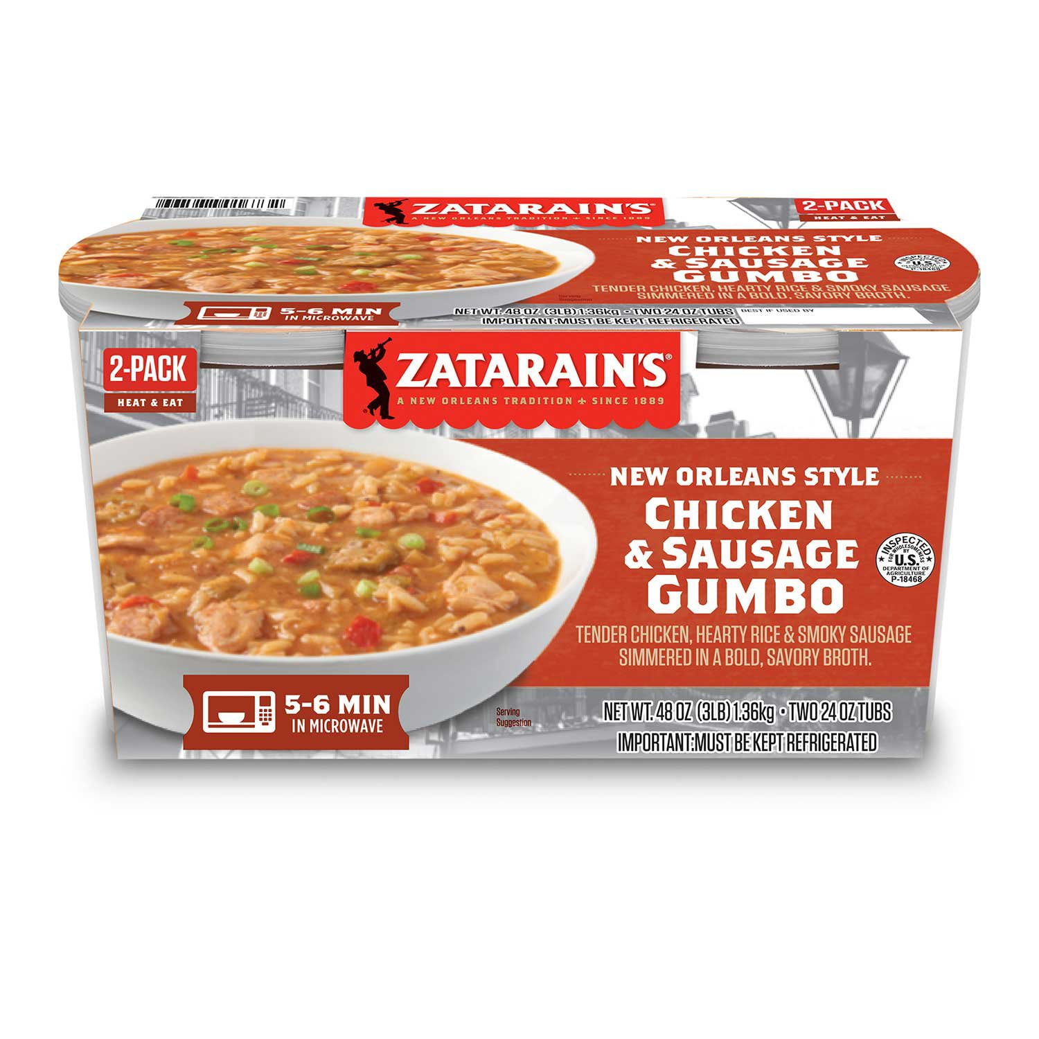 Zatarain's New Orleans Style Chicken and Sausage Gumbo, 24 oz