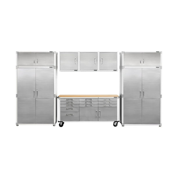 Seville Classics UltraHD 8-Piece Steel Garage Cabinet Storage Set