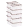 thumbnail image 1 of IRIS USA 6.7 Qt Clear Snap-Top Storage Box, 10 Piece Set, 1 of 5