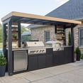 thumbnail image 1 of Backyard Discovery Luxury Galvanized Steel Covered Outdoor Kitchen w/ Grill & Pizza Oven, 1 of 26