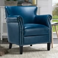 thumbnail image 1 of Hallie Club Top-Grain Leather Chair, Assorted Colors, 1 of 9