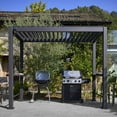 thumbnail image 2 of Mirador 5' x 10' Aluminum Grill Pergola w/ Louvered Roof & Bar Table, 2 of 10