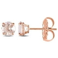 thumbnail image 1 of Morganite Solitaire Stud Earrings in 14K Gold, 1 of 5