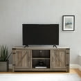 thumbnail image 2 of 58" Farmhouse Barn Door TV Stand, Grey Wash, 2 of 9