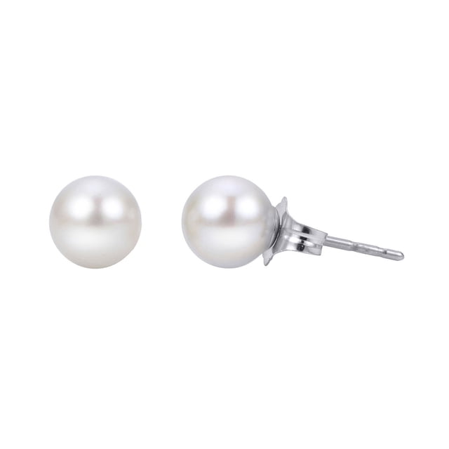 White Cultured Freshwater Pearl Stud Earrings