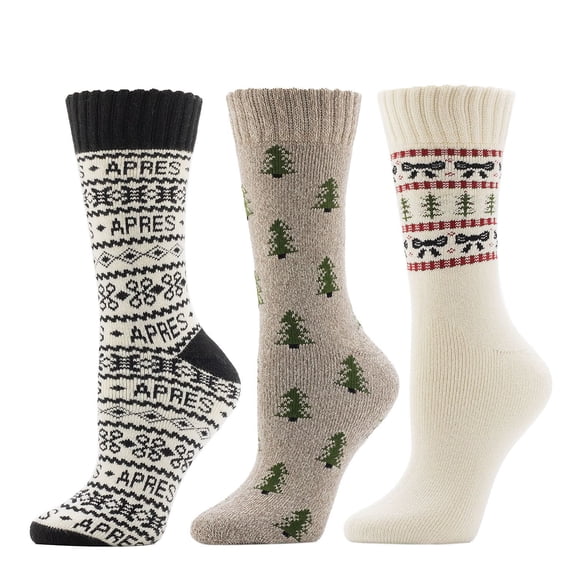 Cuddl Duds Women's 3-Pack Novelty Sock