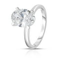 thumbnail image 2 of Lab Created Oval Cut Diamond Solitaire Ring in 18K Gold, 2 of 7