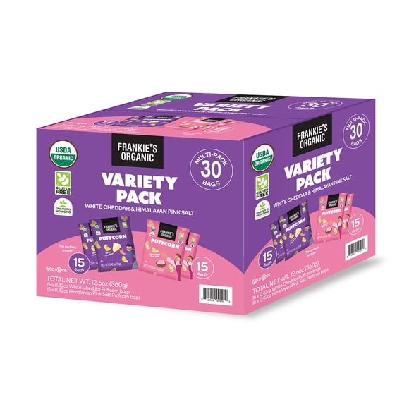 Frankie's Organic Puffcorn Variety Pack, 0.42 oz., 30 pk.