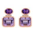 thumbnail image 2 of Amethyst and Pink Amethyst Stud Earrings in 14K Gold, 2 of 3