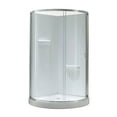 thumbnail image 4 of Breeze 34” x 34” x 77” Corner Shower Kit with Frosted Glass, Walls, Base and Hardware, 4 of 13
