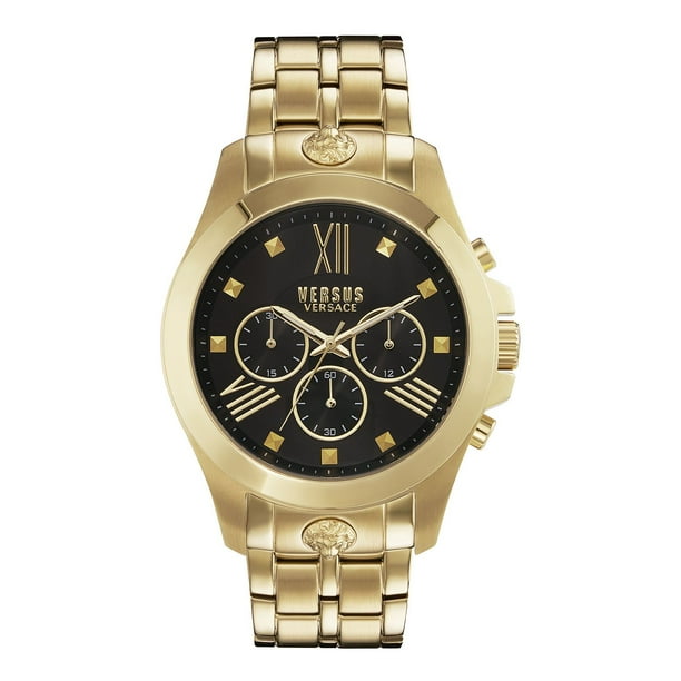 VERSUS VERSACE ゴールド 腕時計 Versus Versace Chronograph Lion Gold-Tone Bracelet Watch, 44mm
