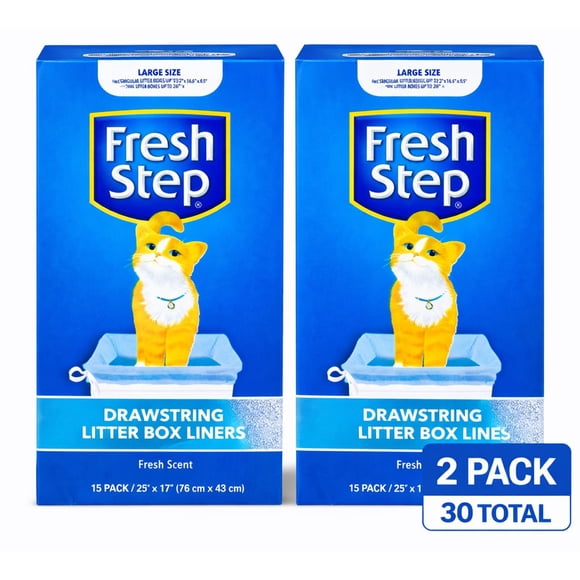 Fresh Step Drawstring Litter Box Liner Bundle, Fresh Scent, Multiple Sizes, 30 ct.