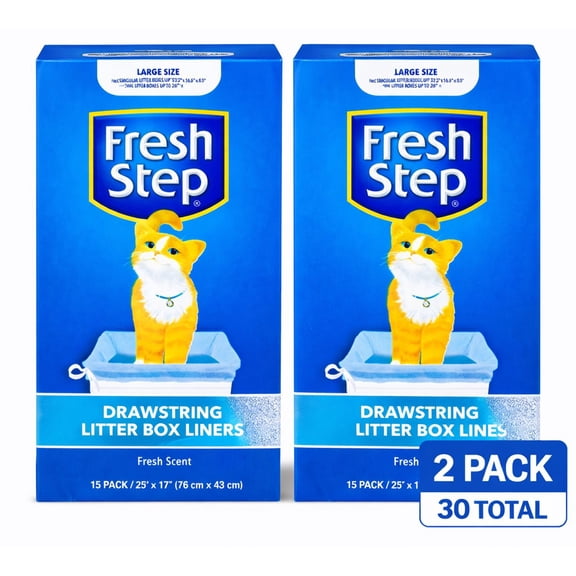 Fresh Step Drawstring Litter Box Liner Bundle, Fresh Scent, Multiple Sizes, 30 ct.