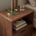 thumbnail image 2 of Bower Home Vegan Leather Top 2-Drawer Nightstand, 2 of 11
