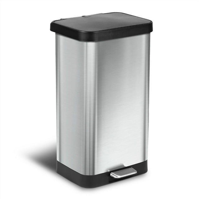 GLAD Anti-Microbial Odor Protection 20 Gallon Stainless Steel Step Trash Can