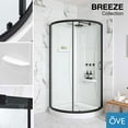 thumbnail image 3 of Breeze 32” x 32” x 77” Corner Shower Kit with Clear Glass, Walls, Base and Hardware, 3 of 18