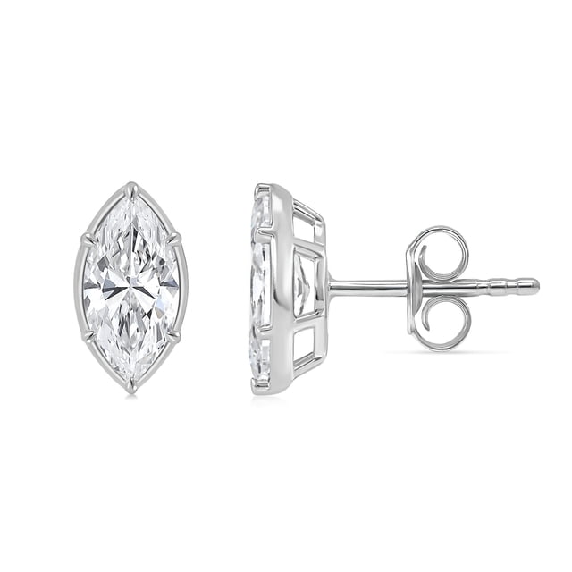 Lab Created Fancy Cut Diamond Stud Earrings in 14K Gold