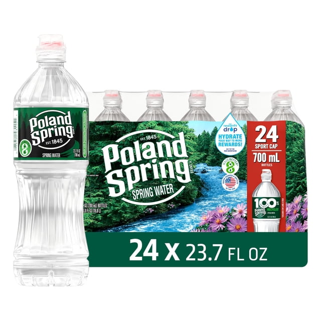 Poland Spring 100% Natural Spring Water, 700 ml., 24 pk.