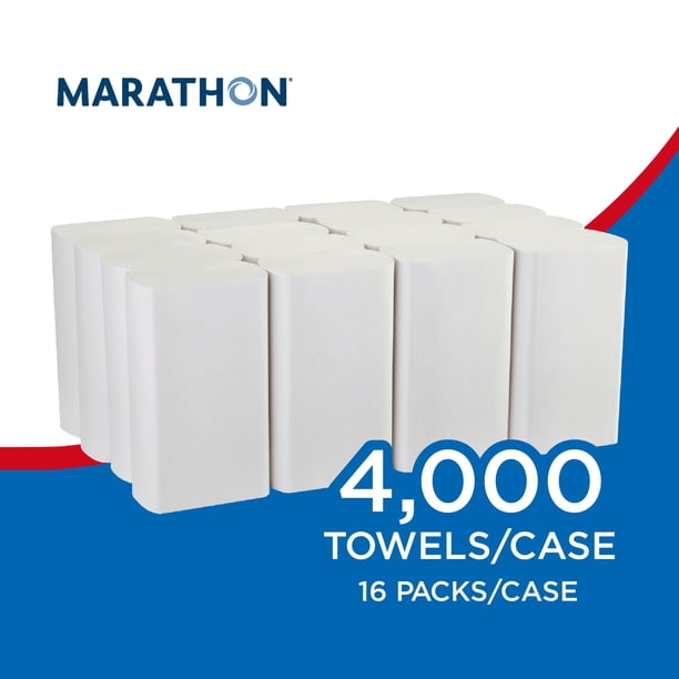 Marathon Multifold 1-Ply White Paper Towels 16 pks., 250 towels/pk