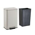 thumbnail image 3 of Simpli-Magic Fluted Edge 13 Gallon (50L) Rectangular Step Trash Can, Hands-Free Soft-Close Lid, Premium Fingerprint-Resistant Finish for Kitchen and Recycling, Off-white, 3 of 4