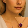 thumbnail image 4 of Round Cut Gemstone Bezel Pendant in 14K Gold, 4 of 6