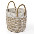 thumbnail image 1 of Raffia and Sisal Camo Baskets with Jute Rope Ear Handles, Set of 2, 1 of 6