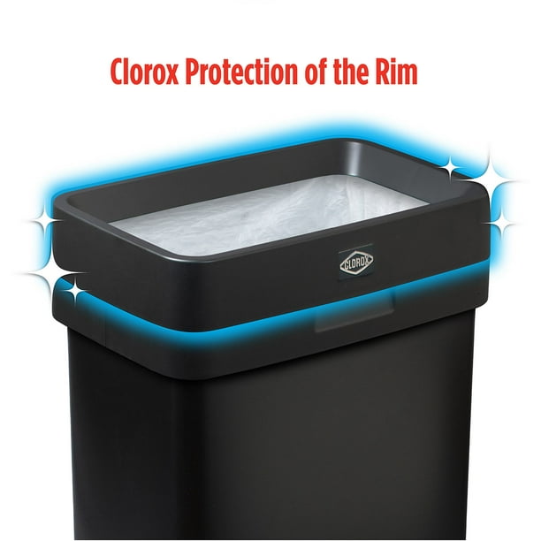 Clorox 13 Gallon Open Top Stainless Steel Trash Can with Anti