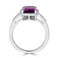 thumbnail image 3 of Emerald Cut Gemstone & 0.14 CT. T.W. Halo Diamond Ring in Sterling Silver, 3 of 5