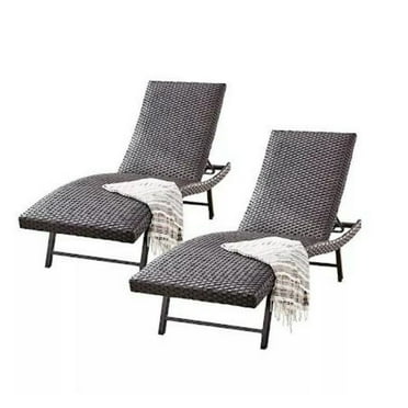 Member's Mark Padded Wicker Chaise Lounger, Set of 2