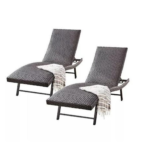 Member's Mark Padded Wicker Chaise Lounger, Set of 2