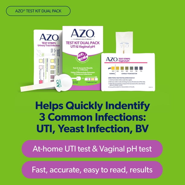 AZO UTI & Vaginal pH Test 2ct + AZO Dual Protection Probiotic 30ct