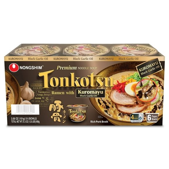 Nongshim Premium Tonkotsu Kuromayu Noodle Soup 6 pk.