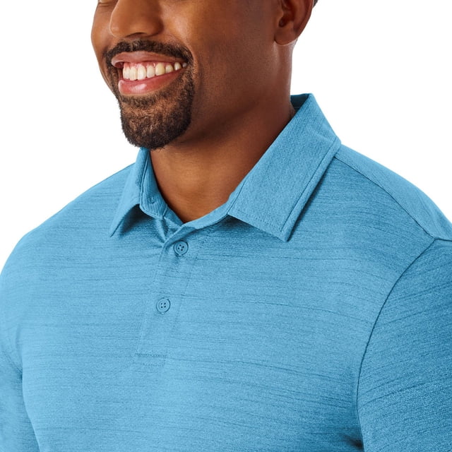 Member’s Mark Men’s Performance Polo — 2-Piece Bulk Bundle (Blue, Assorted Sizes) 3