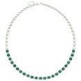 thumbnail image 1 of Cushion Cut Lab Created Gemstone and White Sapphire Tennis Necklace in Sterling Silver, 1 of 2