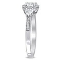 thumbnail image 4 of White Sapphire & Diamond Accent Three Stone Halo Ring in 14K Gold, 4 of 7