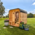 thumbnail image 1 of Backyard Discovery 2-4 Person Cedar Outdoor Cube Sauna with Electric Heater & Porch, 1 of 12