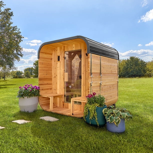 Backyard Discovery 2-4 Person Cedar Outdoor Cube Sauna with
