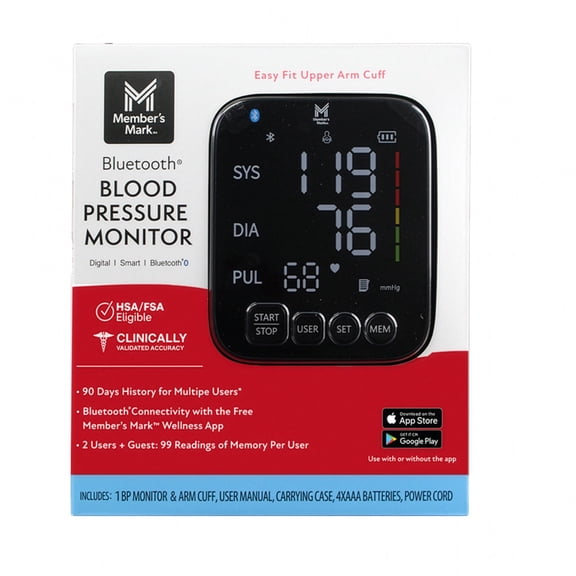 Member's Mark Bluetooth® Blood Pressure Monitor, 1ct.