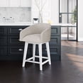 thumbnail image 1 of HH2 Home Upholstered Barrel Back Wood Adjustable Height Swivel Bar Stool, 1 of 19