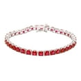 thumbnail image 1 of Princess Cut Gemstone Tennis Bracelet in Sterling Silver, 1 of 5
