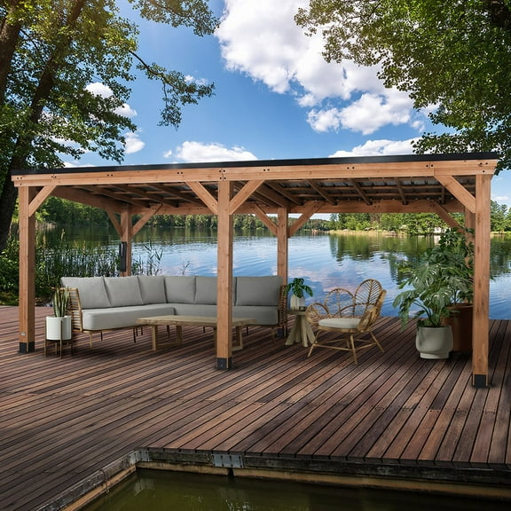 Backyard Discovery Arcadia Cedar Gazebo with PowerPort, Choose Size