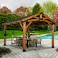 thumbnail image 1 of Backyard Discovery Norwood Cedar Gazebo with PowerPort, Choose Size, 1 of 15