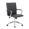 thumbnail image 2 of BOSS Office Contemporary Ribbed Style Mid-Back Arm Task Chair, 2 of 8