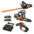 thumbnail image 1 of Worx 22" Hedge Trimmer, 5" Pruning Saw, 10" Cordless Chainsaw Combo Kit, 1 of 11