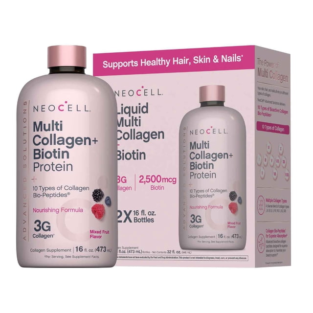 NeoCell® Multi Collagen + Biotin Mized Fruit-Flavored Powder, 16 fl. oz. (473 mL)