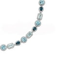 thumbnail image 2 of Multi-Cut Blue Topaz Halo Tennis Necklace in Sterling Silver, 2 of 4