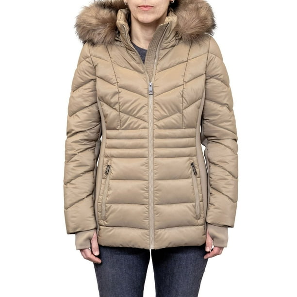 London Fog Women's Faux Fur Puffer Jacket