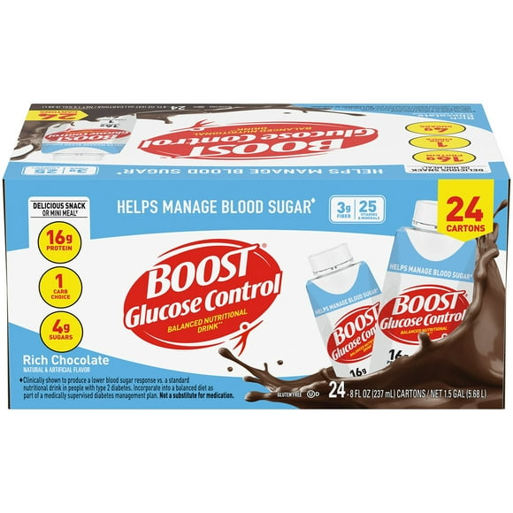 BOOST Glucose Control Nutritional Drink, Chocolate, 8 fl. oz., 24 pk.